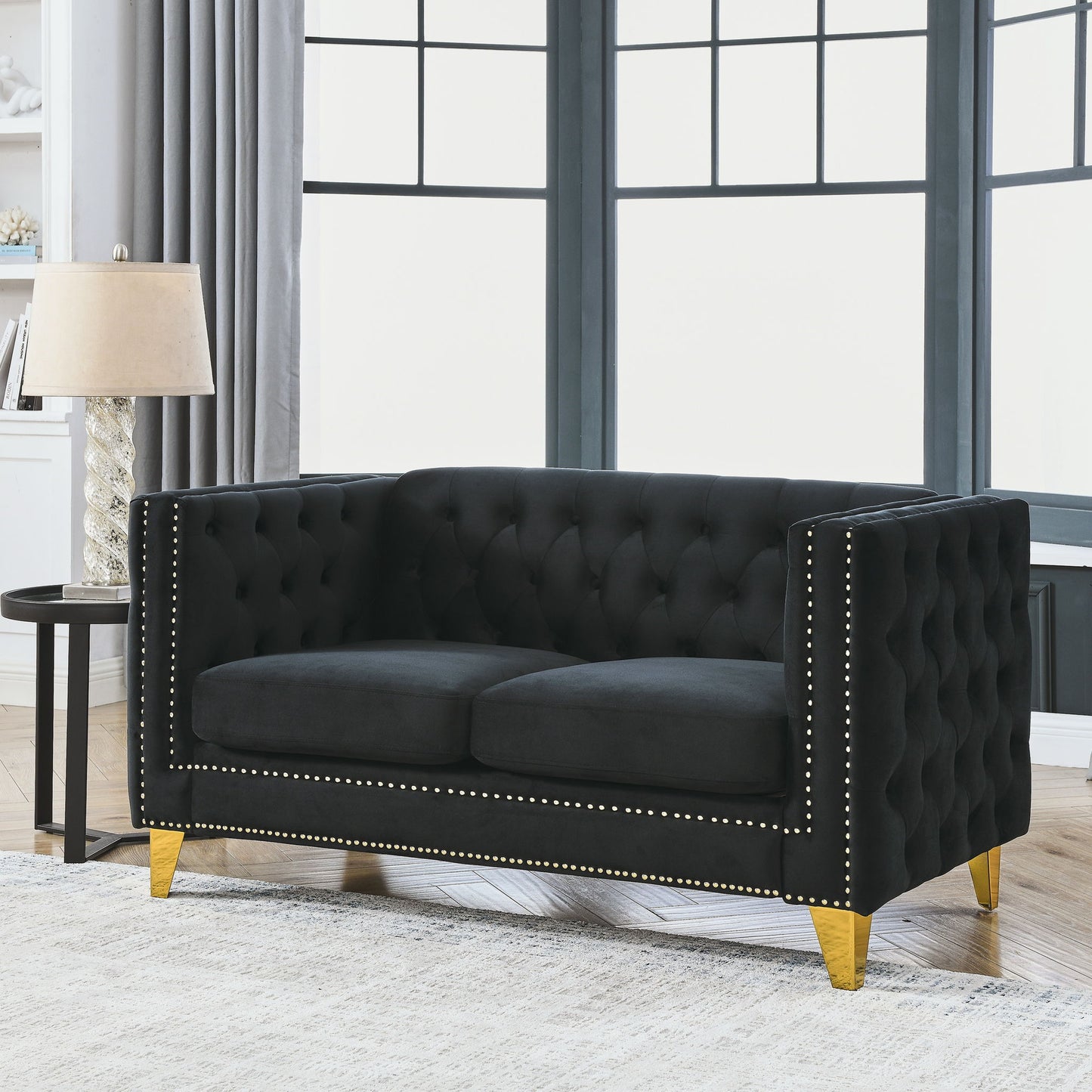 Upholstered Couch Sofa With Button Tufting For Living Room Home Essentials