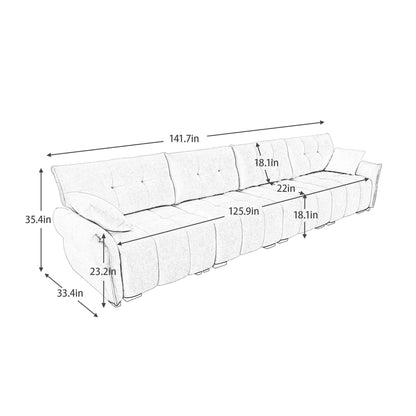 Modern Sofa & Pillows, Textured Cover, High Rebound Cushions Home Essentials