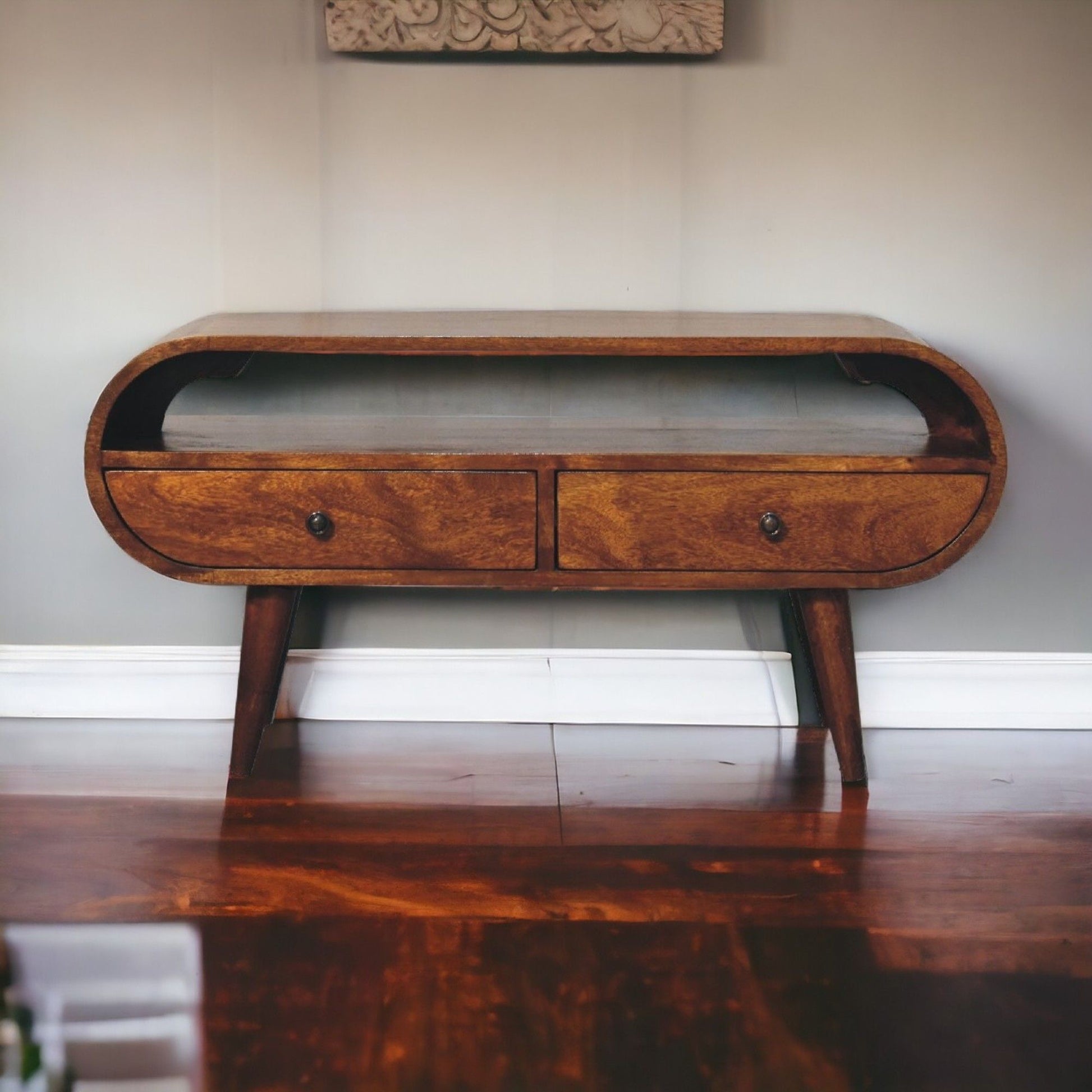 Solid Wood Circular TV Stand Artisan Furniture