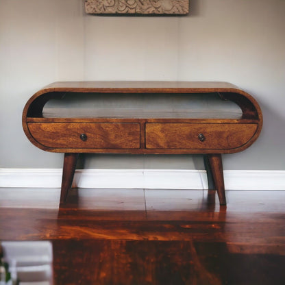 Solid Wood Circular TV Stand Artisan Furniture