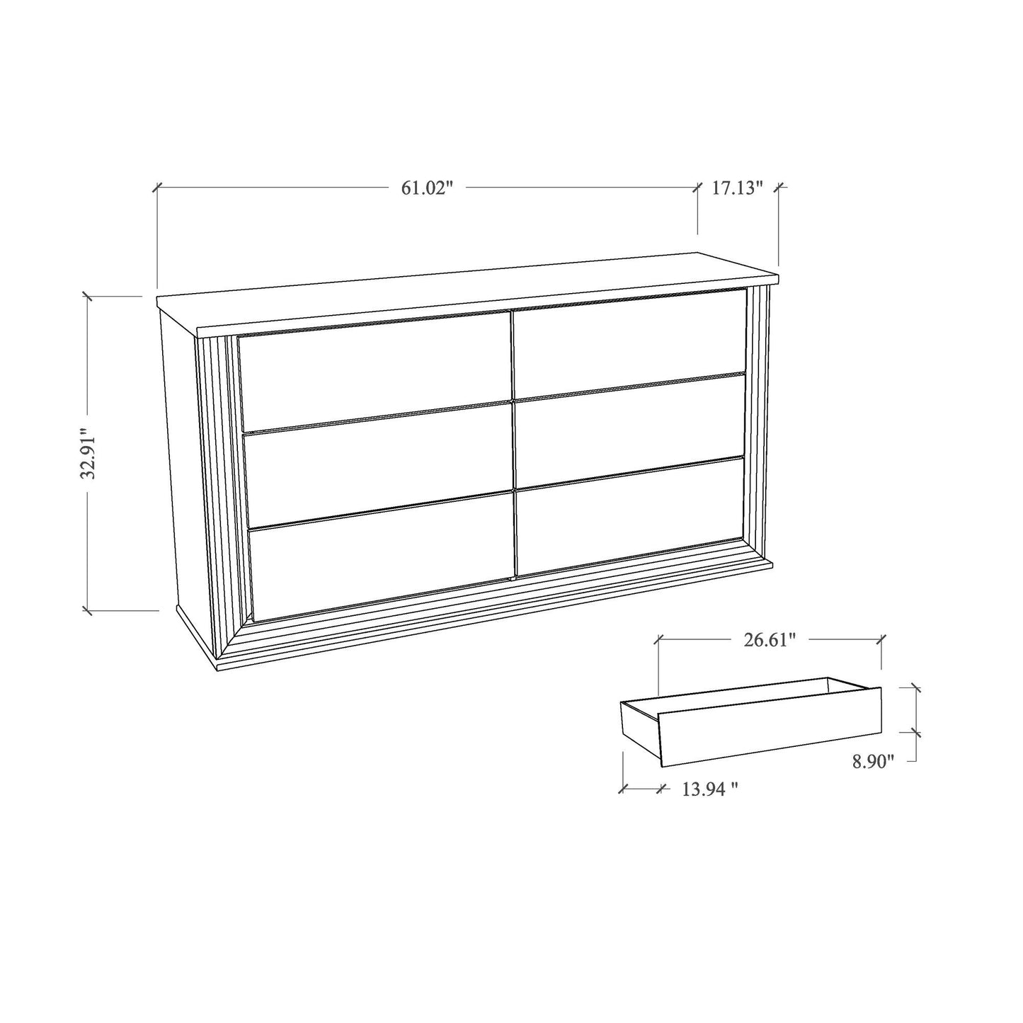 Moon - Marble Buffet - White Global Furniture USA