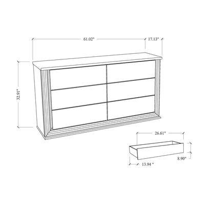 Moon - Marble Buffet - White Global Furniture USA