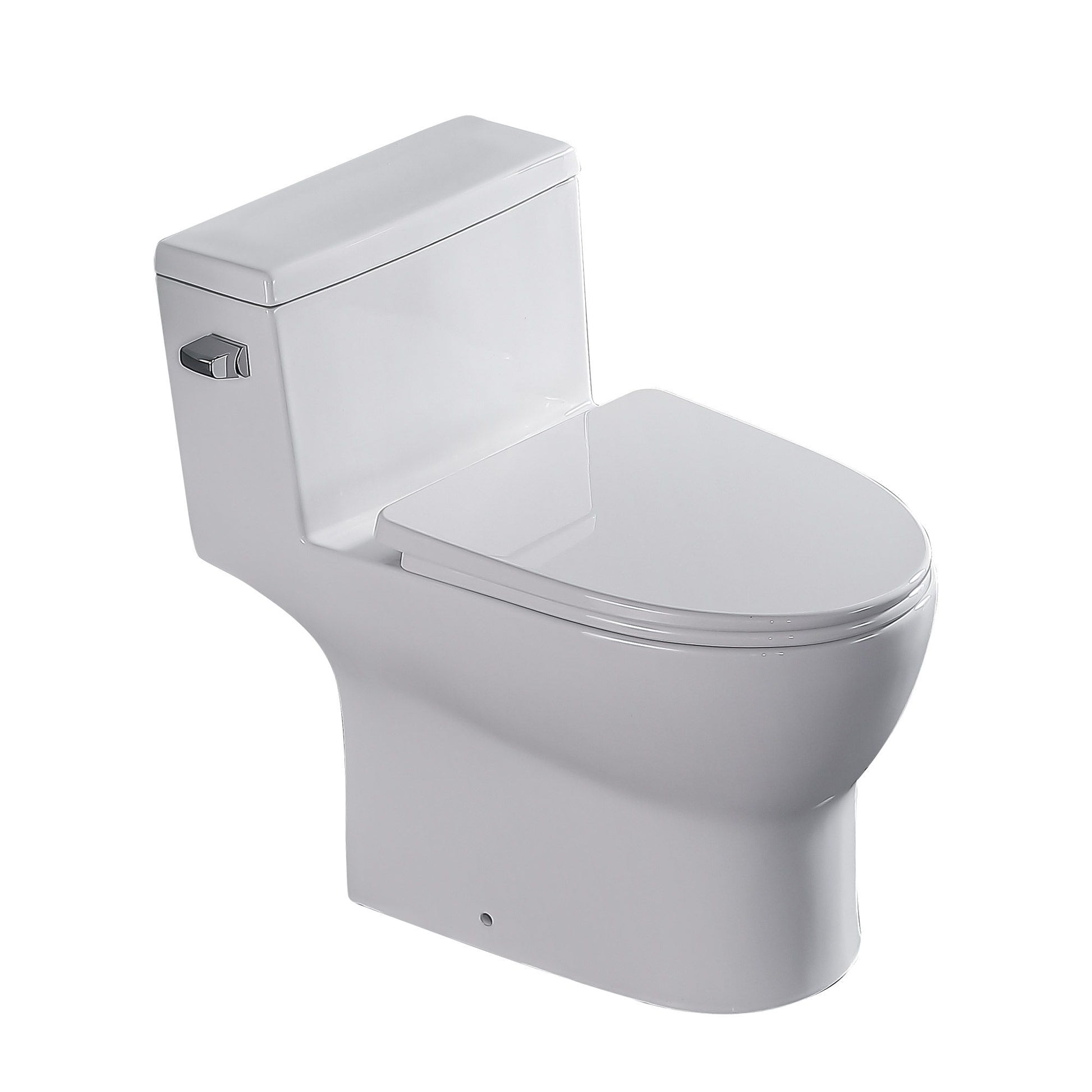 1 Piece Toilet, Soft Closing Seat - White Daily Nest
