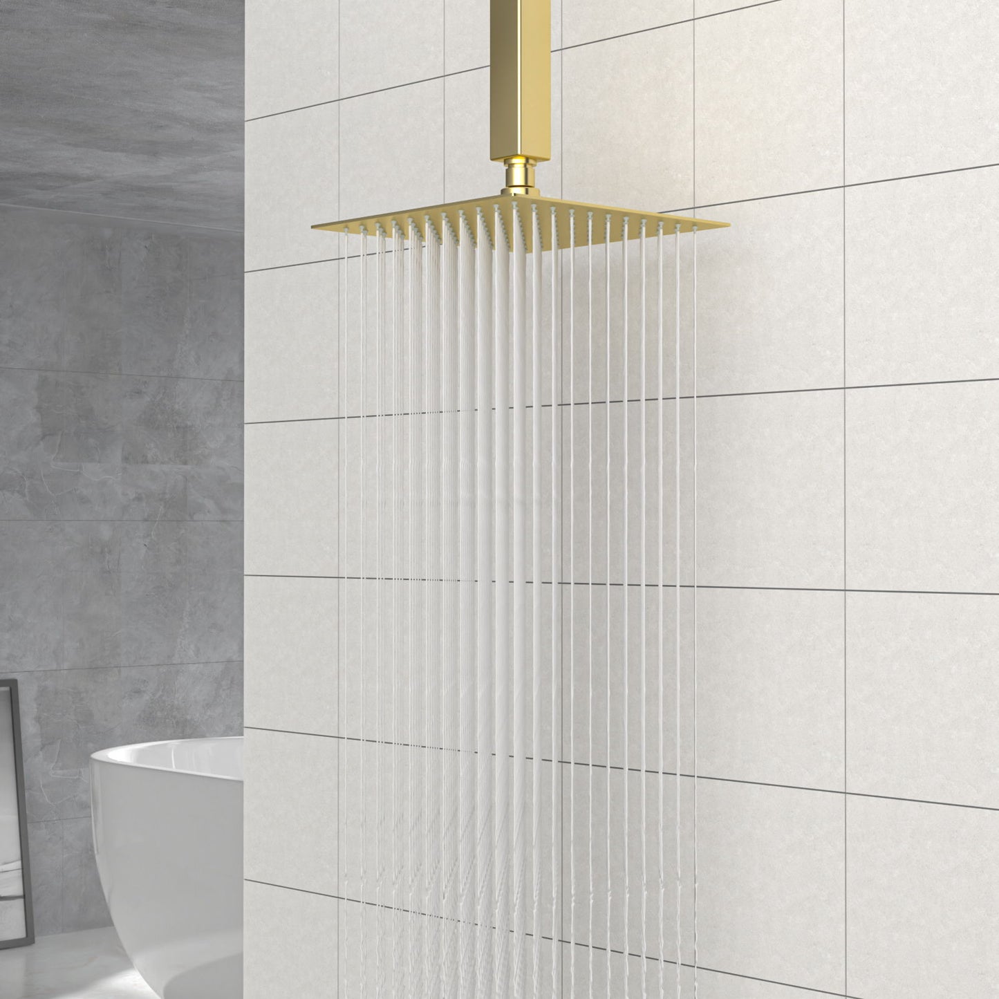 8" Square Rain Shower Head, Ceiling / Wall Mount Stainless Steel Bath Fixture Daily Nest