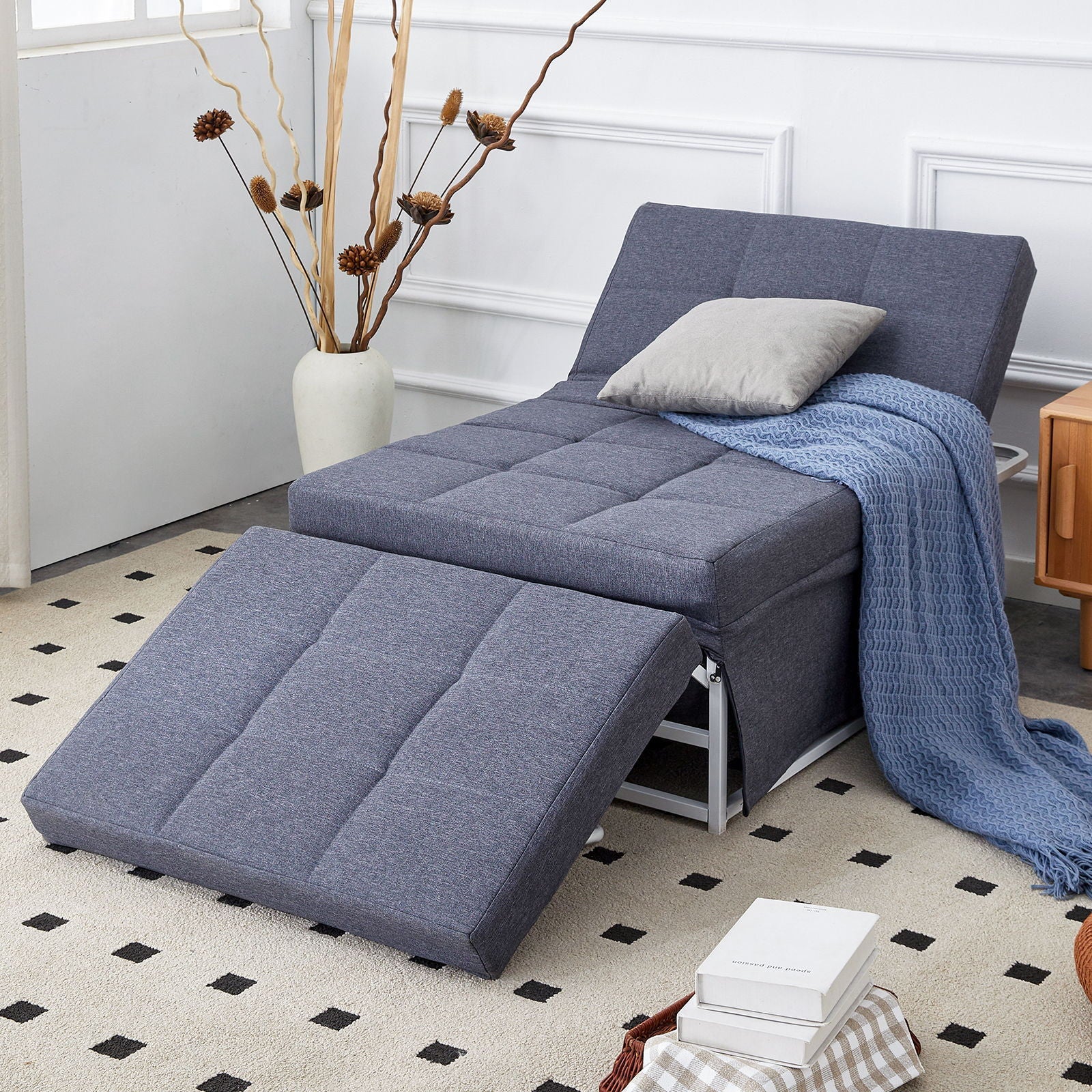 Modern Convertible Sofa Bed 4 In 1 Folding Ottoman Sleeper With Adjustable Backrest Home Essentials