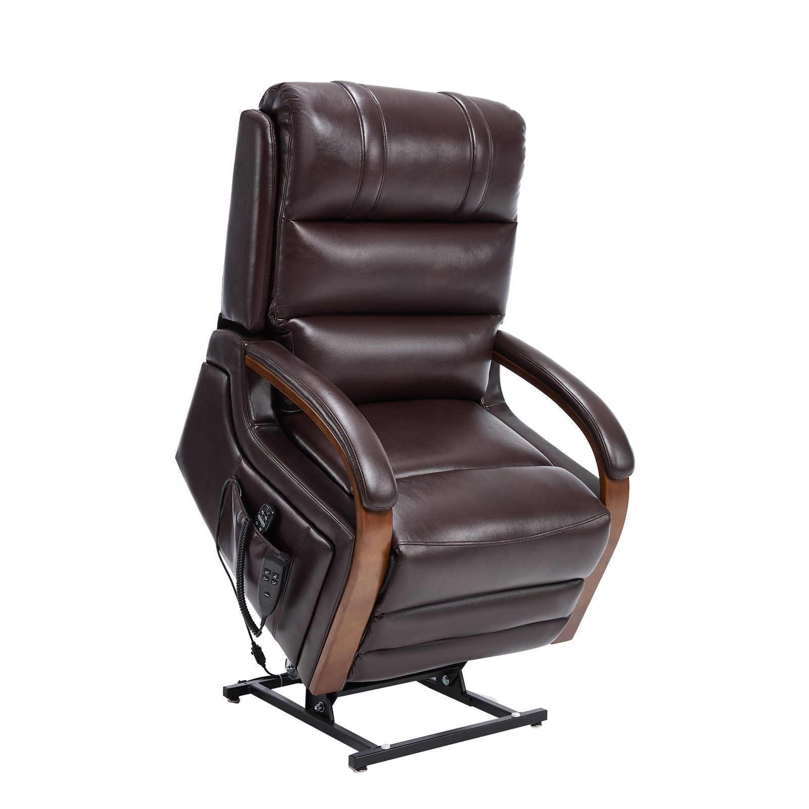 Power Lift Recliner Chair Dual Motor Infinite Position With Heat Massage And Heavy Duty Motion Mechanism - Brown Home Essentials