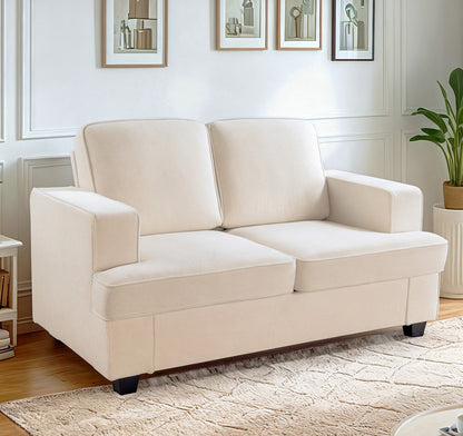 Modern Loveseat, Comfortable 2 Seater Couch With Deep Seating, Loose Back Cushions, Wide Arms US Pride