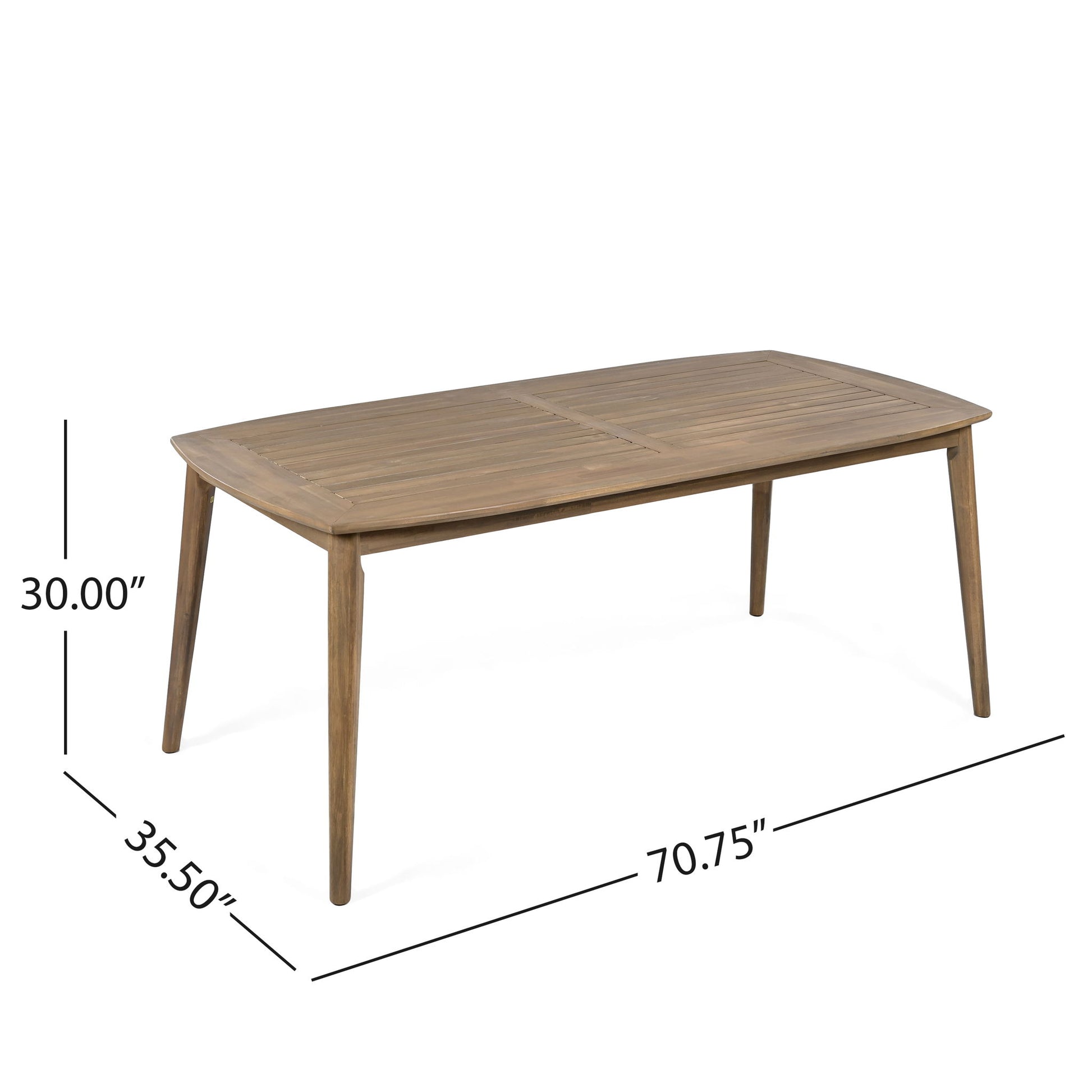Acacia Wood Dining Table 8 Person Outdoor Table, Farmhouse Furniture For Patio, Garden, Backyard - Light Brown Noble House