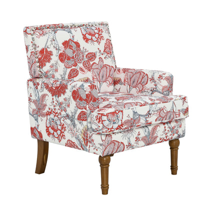 Floral Accent Armchair With Nailhead Trim Home Essentials