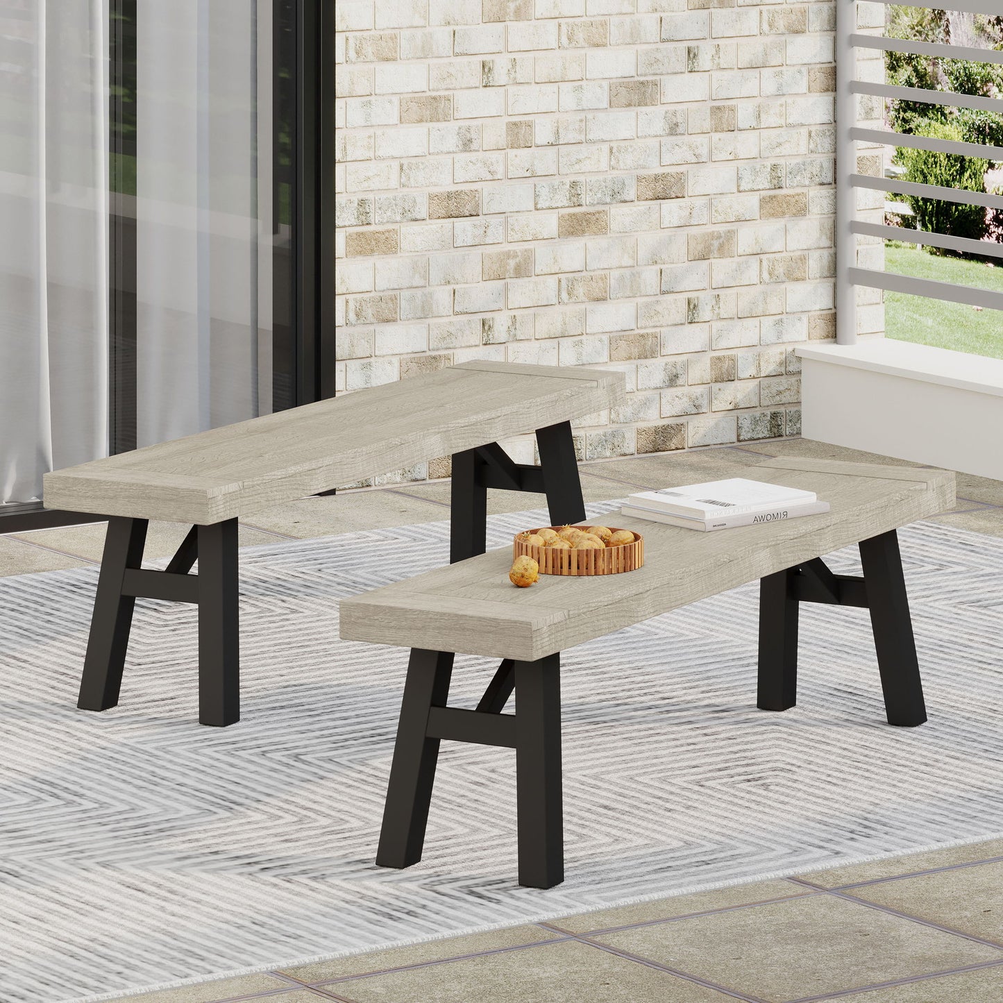 Bettina - Dining Set 3 Pieces - Gray Noble House
