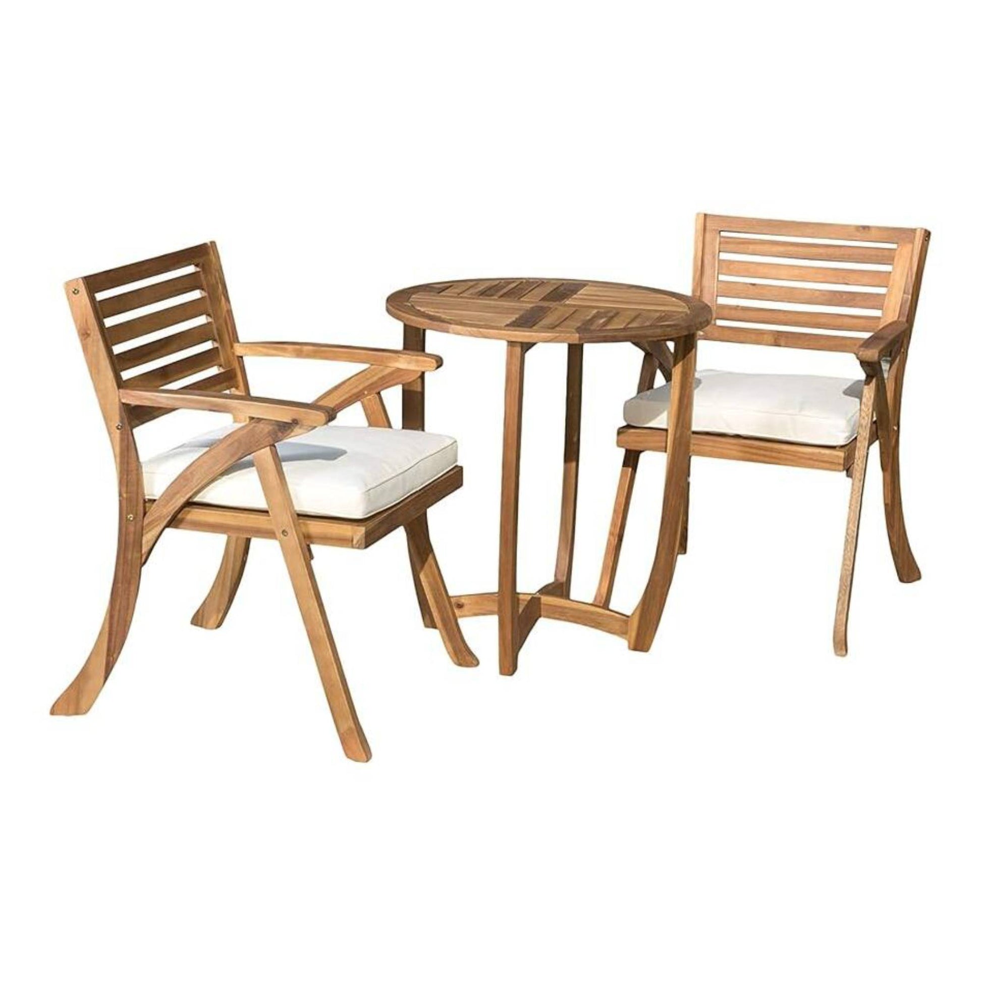 Outdoor Dining Set With Coffee Table And 2 Chairs - Teak Noble House