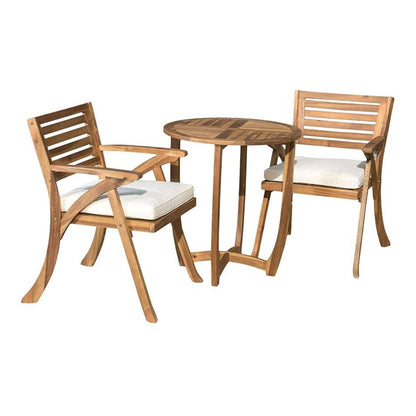 Outdoor Dining Set With Coffee Table And 2 Chairs - Teak Noble House