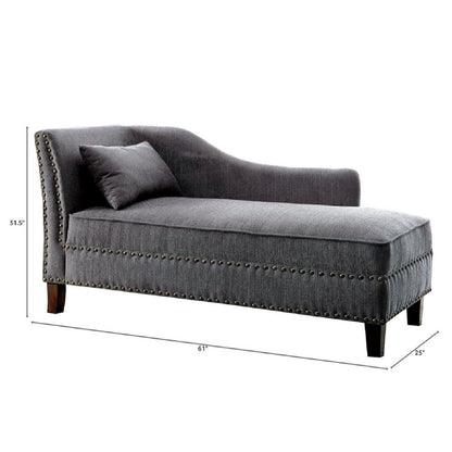 Chaise With Nailhead Trim And Plush Pillow Home Essentials
