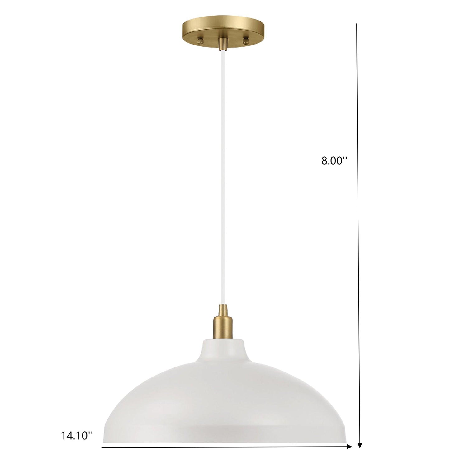 Astral - Single Light Pendant Lamp For Entrance Kitchen Island - Gold / White Ashcroft Furniture