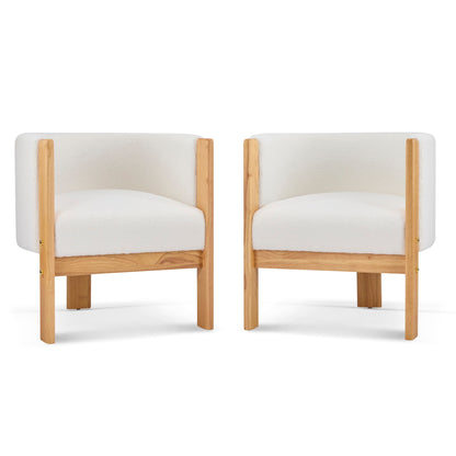 Upholstered Dining Chairs (Set of 2) - Natural / White Noble House