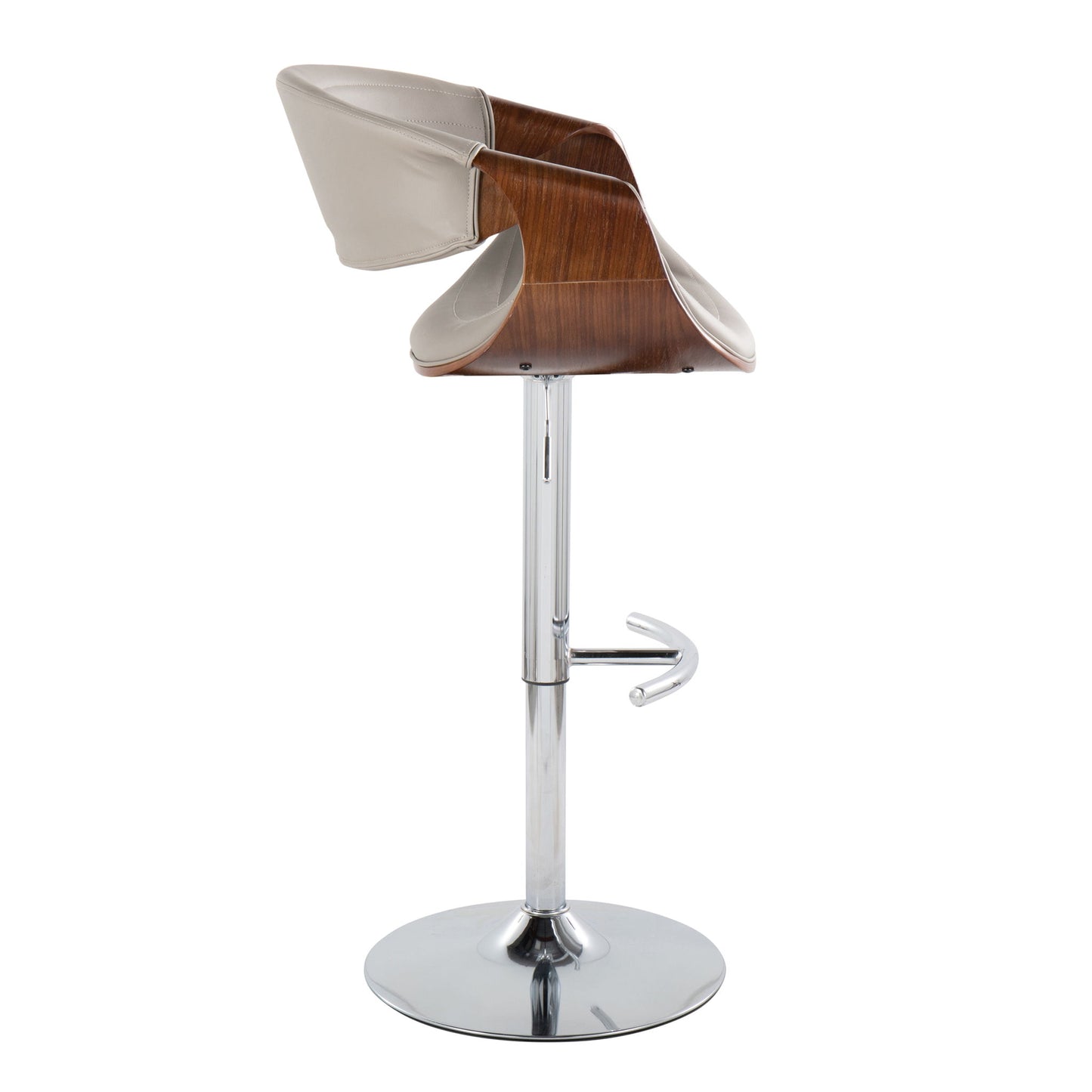 Symphony - Mid Century Modern Adjustable Barstool & Swivel With Rounded T Footrest (Set of 2) Lumi Source