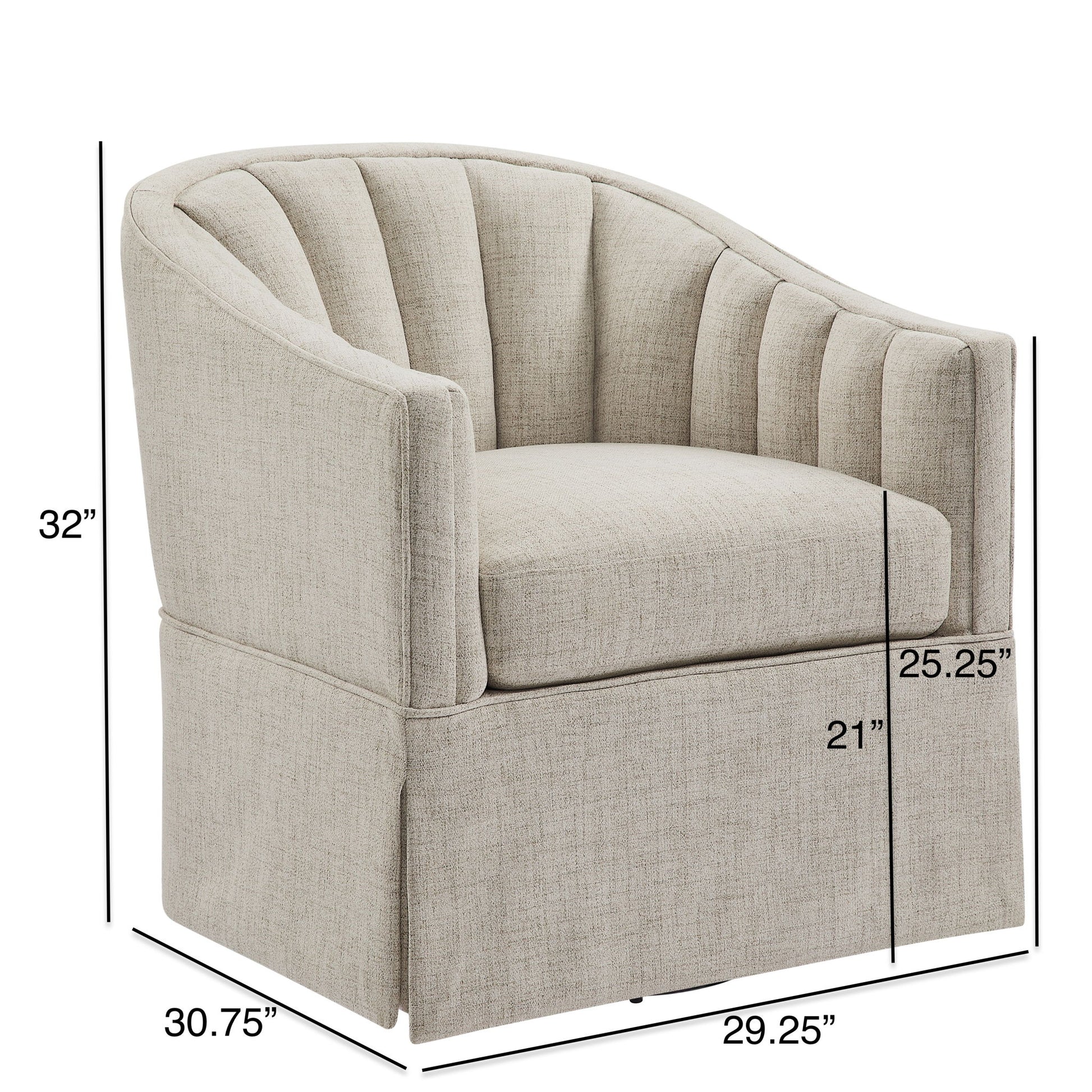 Solitude - Skirted Swivel Accent Chair With Hemp Like Ridgecrest Home