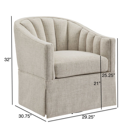 Solitude - Skirted Swivel Accent Chair With Hemp Like Ridgecrest Home
