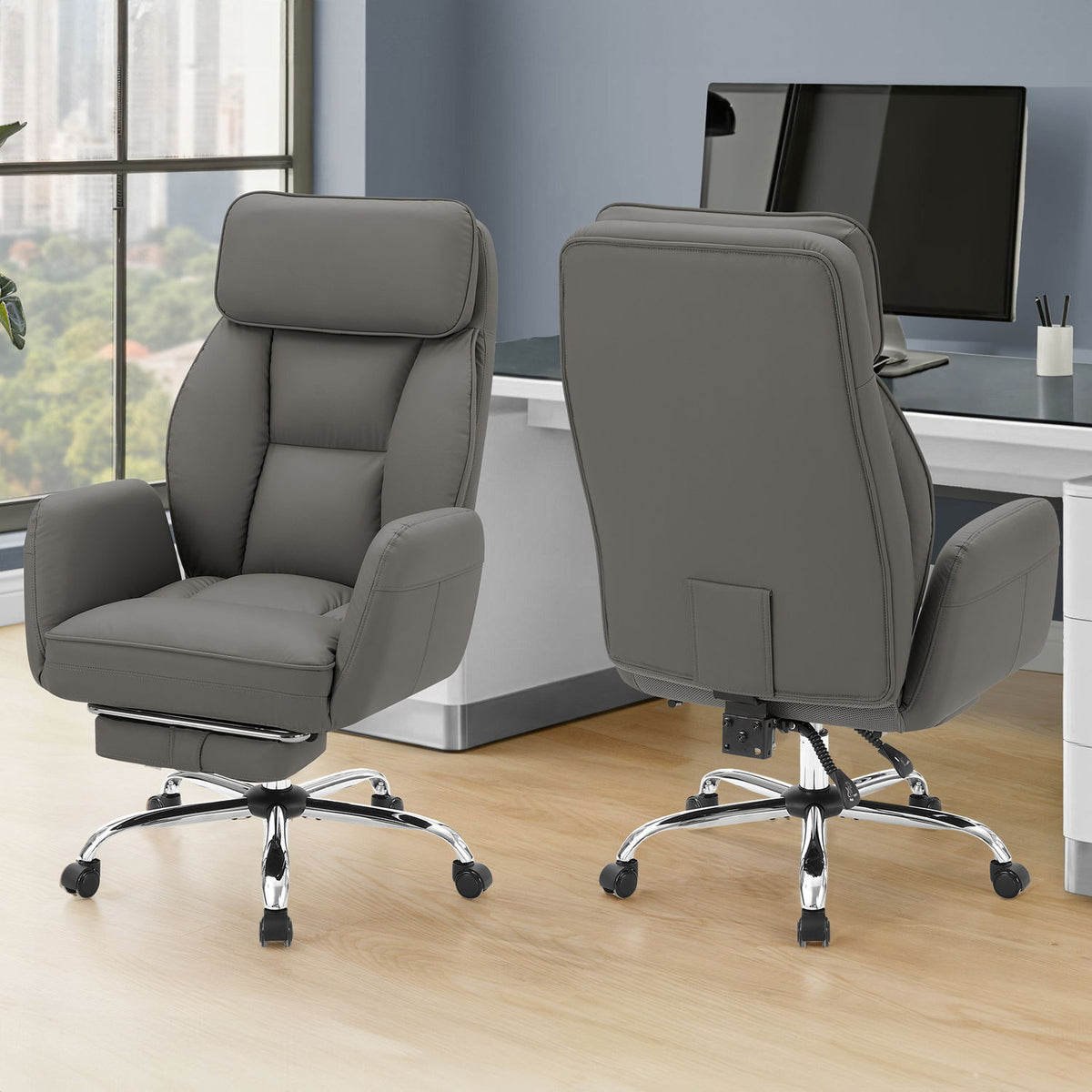 Office Chair With Adjustable Height, Armrests, Ergonomic Design - Dark Gray 8th Street