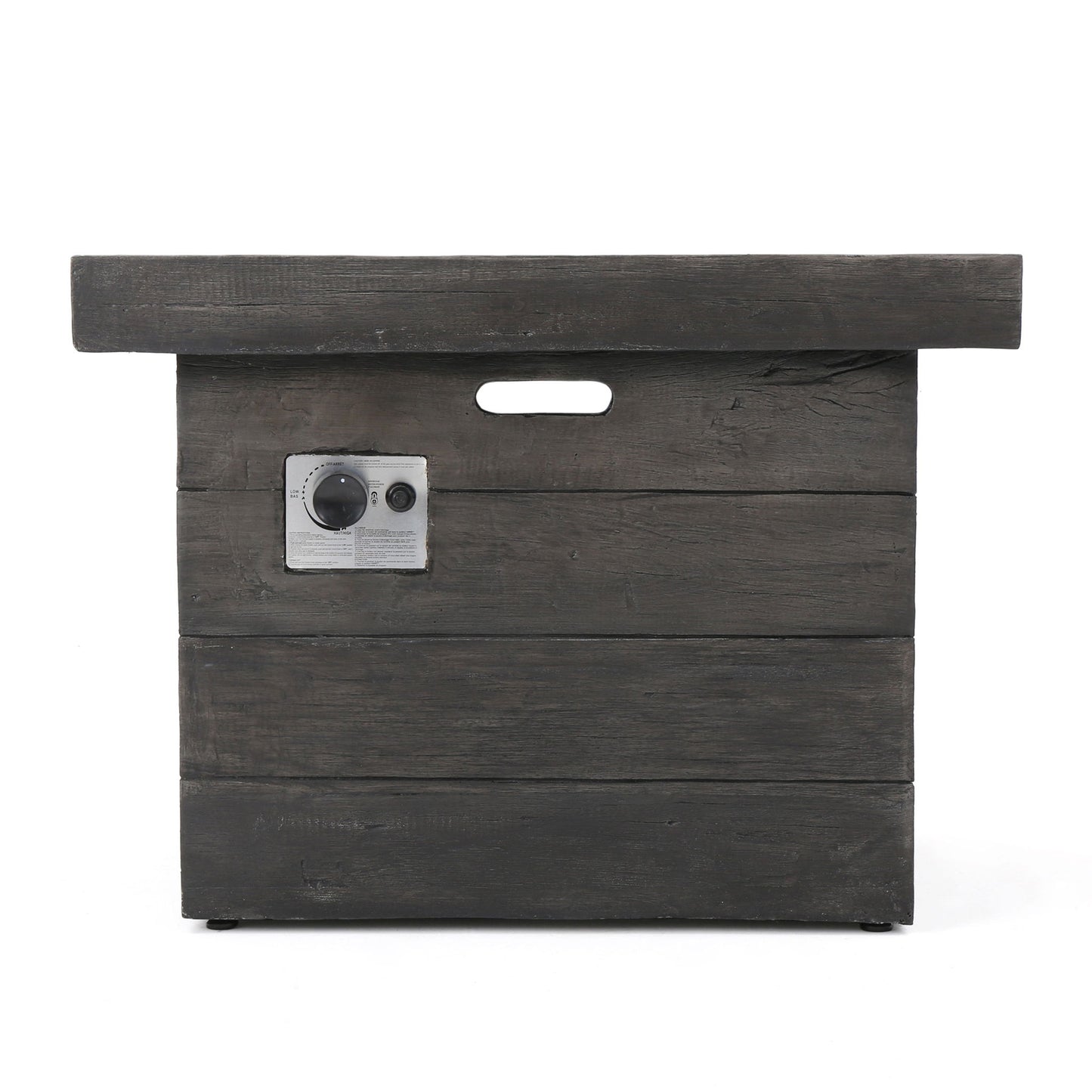 Anchorage - Wood Square Fire Pit 40, 000 Btu - Gray Noble House