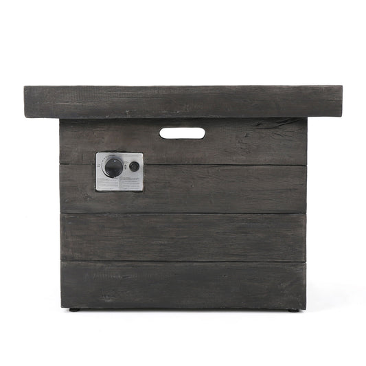 Anchorage - Wood Square Fire Pit 40, 000 Btu - Gray Noble House