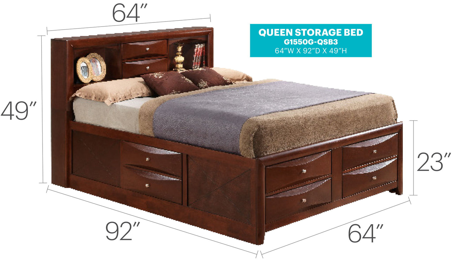 Modern Design Storage Bed With Bookcase Headboard Glory Furniture