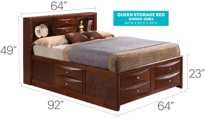Modern Design Storage Bed With Bookcase Headboard Glory Furniture