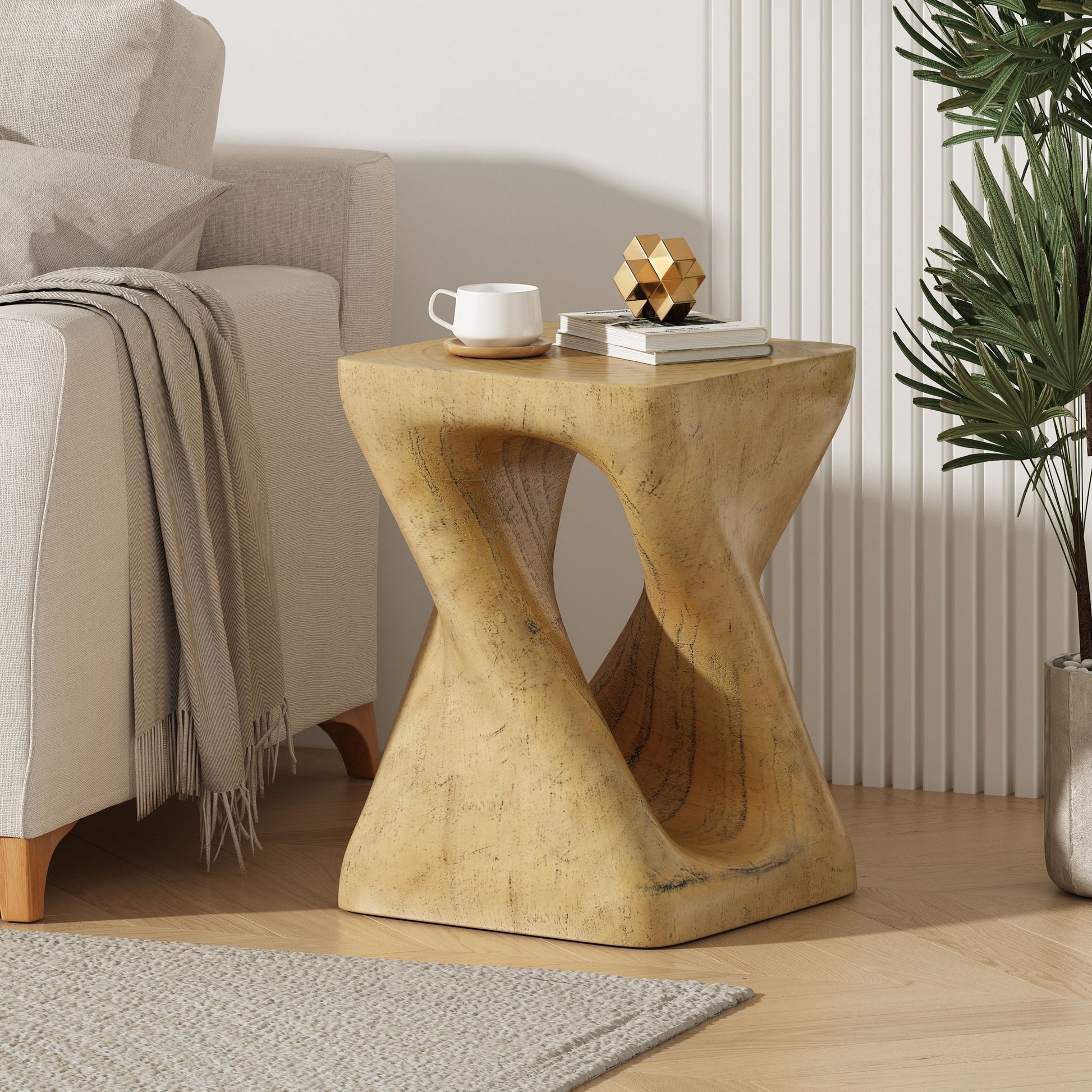 Twist Shape Side Table Noble House