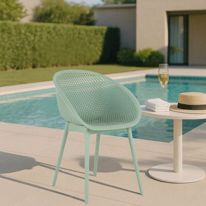 2 Piece Durable Single Chair With Mesh Hollow Out Design Home Essentials