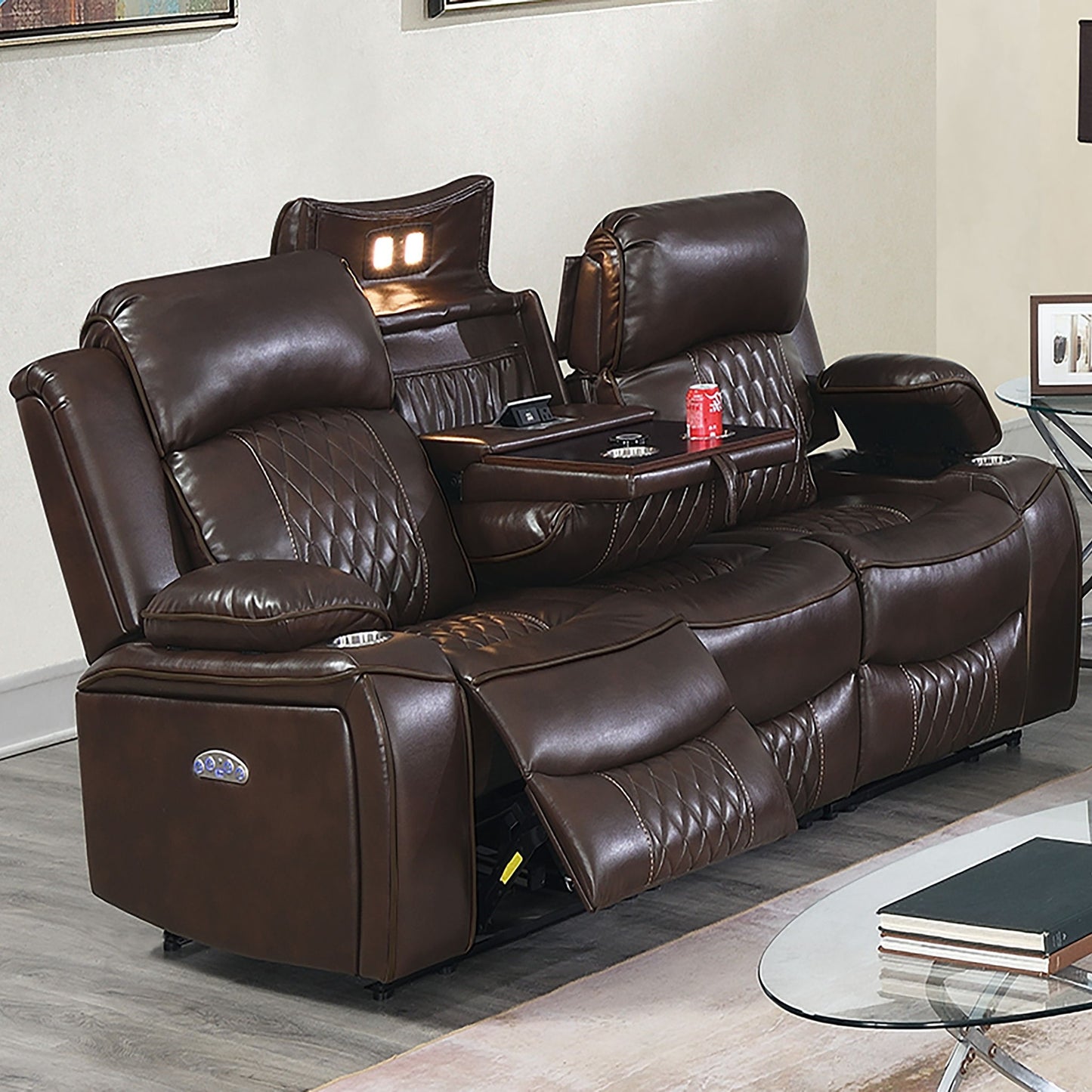 Power Motion Living Room Set With USB Port, Adjustable Headrest, Cup Holder Home Essentials