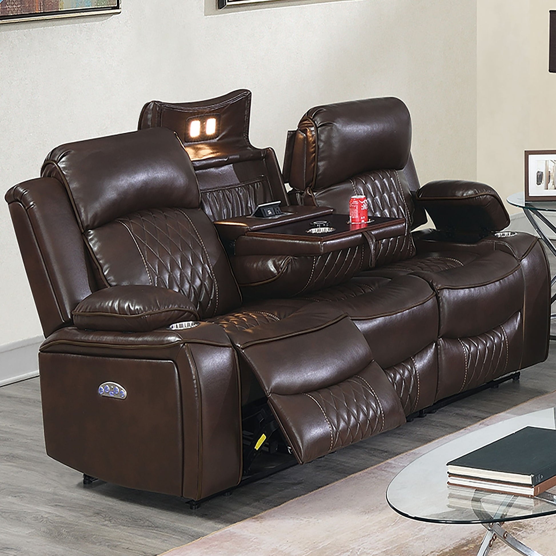 Power Motion Living Room Set With USB Port, Adjustable Headrest, Cup Holder Home Essentials