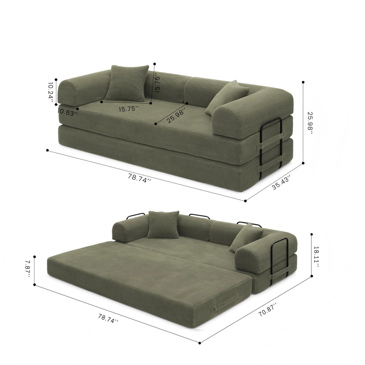 Convertible Foldable Floor Sofa Bed For Living Room Home Essentials