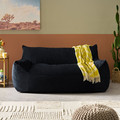 Fila - Velveteen Oversized Seater Bean Bag Chair With Armrests Home Essentials