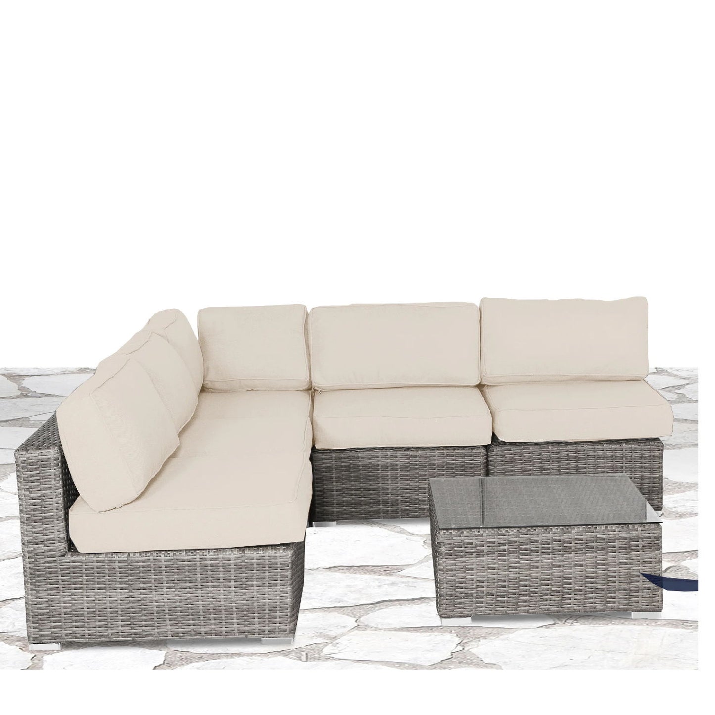 Seating Set With Cushions Handcrafted Wicker Design LSI Patio Furniture