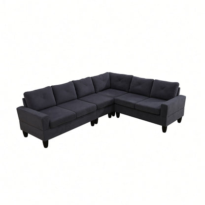 Modular L - Shaped Sectional Sofa 6 Seater 4 Piece Couch With Chaise Home Essentials