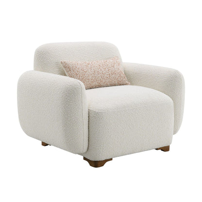 Darius - Boucle Accent Chair With 1 Toss Pillow - Beige Acme