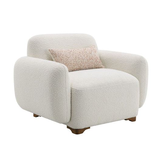 Darius - Boucle Accent Chair With 1 Toss Pillow - Beige Acme