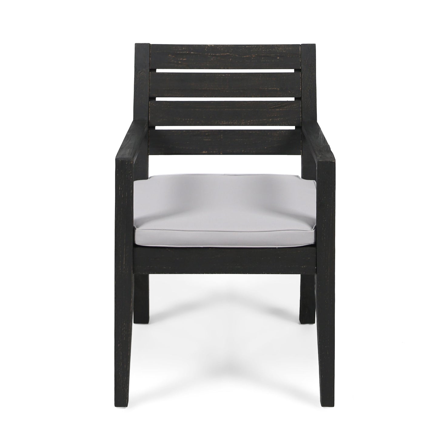 Outdoor 6 Seater Dining Set With Bench - Dark Gray / Light Gray Noble House