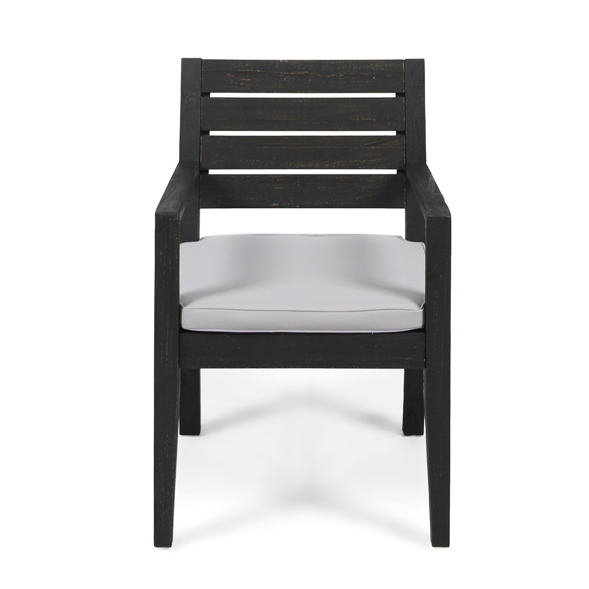 Outdoor 6 Seater Dining Set With Bench - Dark Gray / Light Gray Noble House