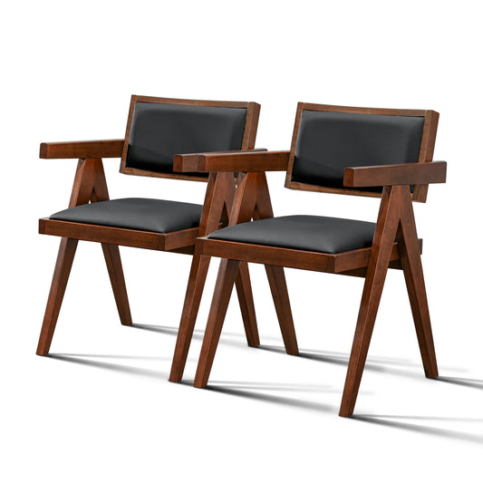 Athena - Dining Chair (Set of 2) - Black / Brown Ashcroft Furniture