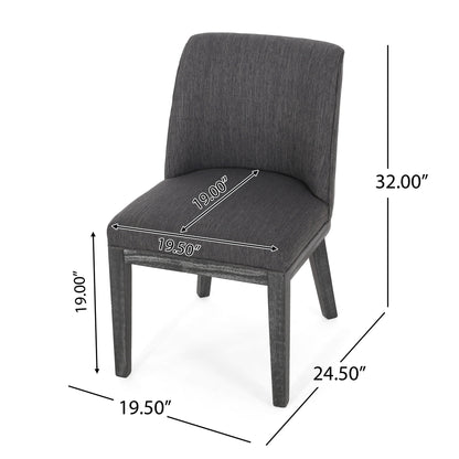 Modern Dining Chair With Durable Fabric Upholstery And Sturdy Wooden Frame (Set of 2) Noble House