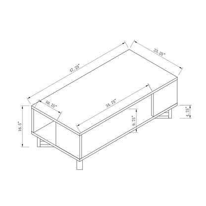 Coffee Table - Distressed Gray / Black