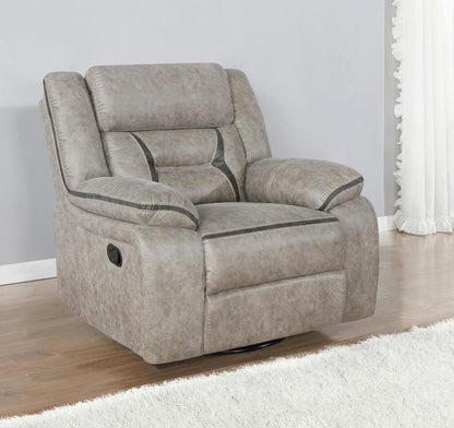 Greer - Upholstered Swivel Glider Recliner Chair CoasterEveryday