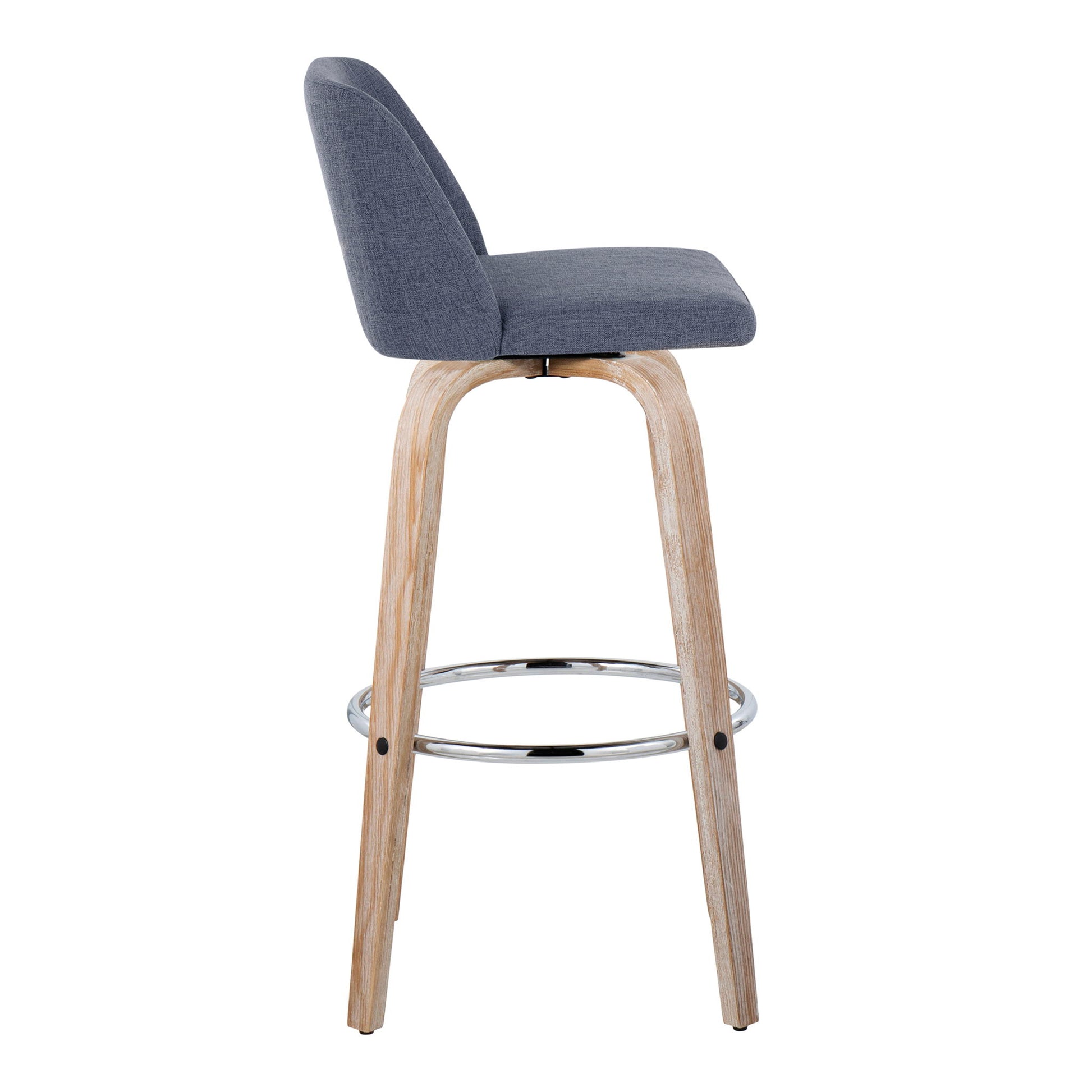 Toriano - Contemporary Fixed Height Barstool With Swivel & Round Footrest (Set of 2) Lumi Source