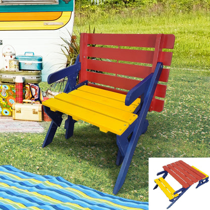Kids Multi-Functional Arm Chair, Table With 2 Benches All-In-One Set Home Essentials