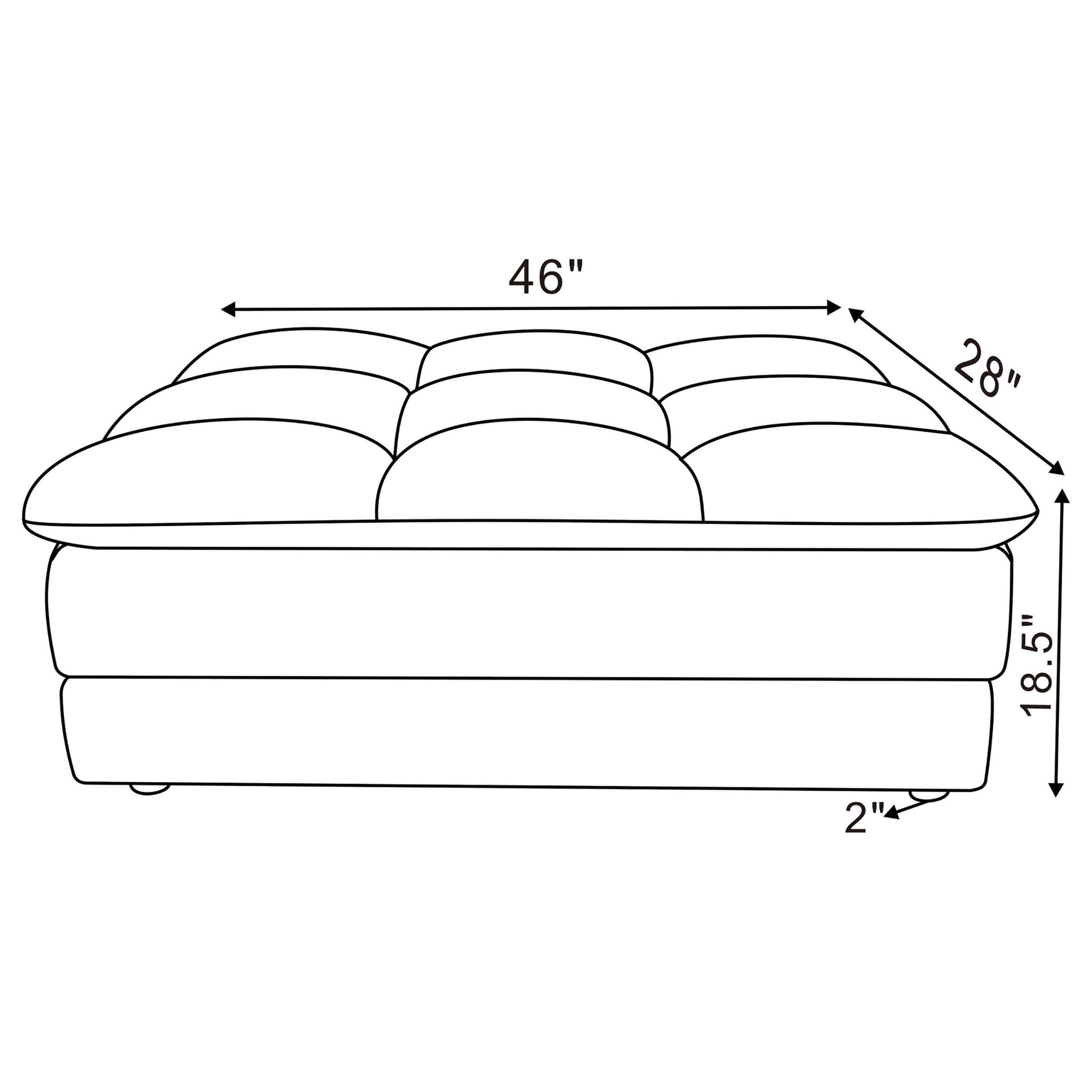 Azure - Upholstered Rectangular Ottoman - Blue Furniture Max