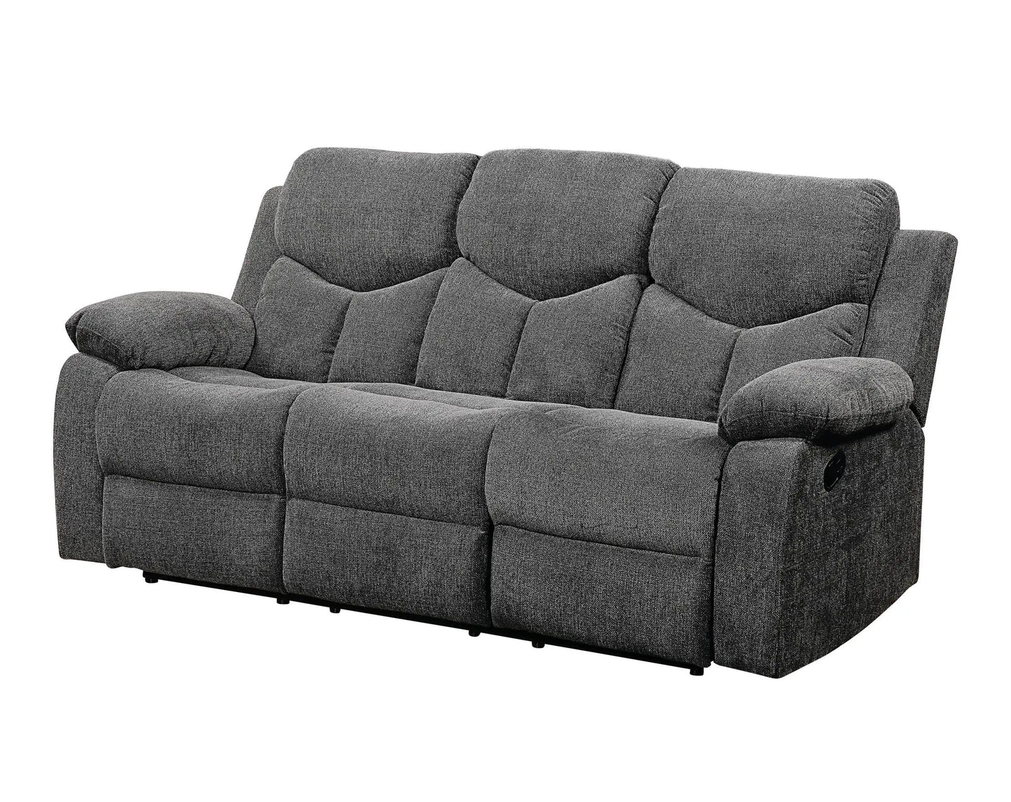 Kalen - Chenille Sofa With Drop Down Table - Gray Acme
