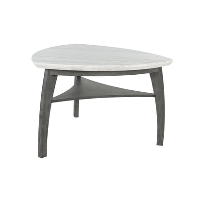 Jasmine - Bar Table With Arched Legs And Marble Top, Triangular Shape - Gray Global Furniture USA