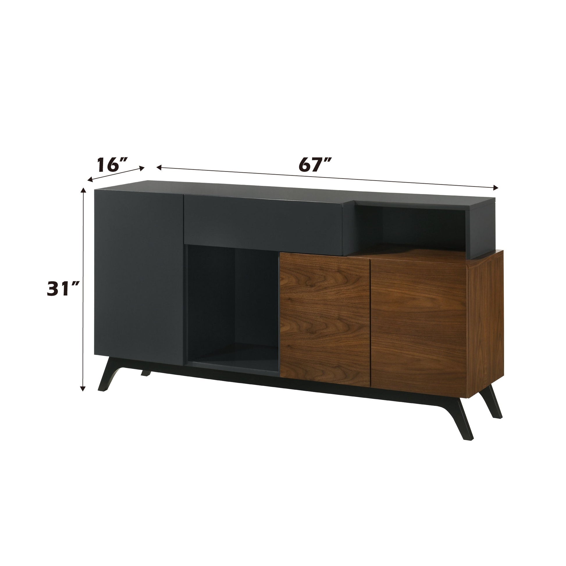 Destin- Ceramic Server - Walnut / Black Acme
