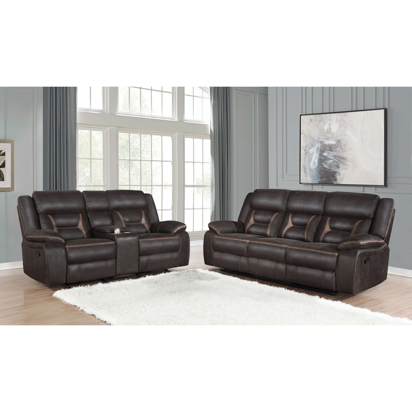 Brazelton - 2 Piece Pillow Top Arm Motion Living Room Set Furniture Max